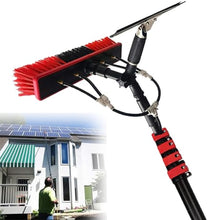 NYANS Window Brush Kit with Scraper, Extendable Adjustable Water Fed Pole with 35cm Brush Head, 180°Flexible Rotate Brush Head, for Outdoor Window Glass Solar Panel Clean,10.8m(36ft)