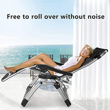 JIOLLGBBM Black Folding Zero Gravity Lounge Chair Recliner Textilene Fabric Comfortable and Breathable for Patio Garden Beach Pool Support 150kg
