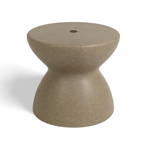 DUNNRITE ShadeTable in Pool Umbrella Table, Fits 1.5" Pool Umbrella for Inside of Pool, Outdoor Side Table Use on Patios, Docks, in-Water up to 12" Deep, Made in USA, Sandstone