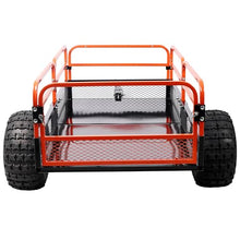 Heavy-Duty Tow-Behind Dump Cart 1500 Lbs Load Capacity, Solid Steel Bed Hauling Cart for ATV UTV Lawn Mower Tractor Yard Garden Farm