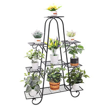 RWGOVLU Flower Stand 9 Tier Plant Stands Indoor Metal Plant Shelf Stand Outdoor Multilayer Potted Planters Display Rack Patio Garden Plant Stand