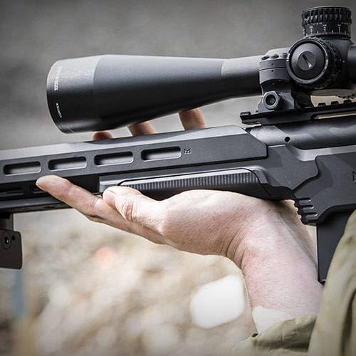 MDT ESS Long Action Chassis for Tikka T3 Rifle, Right Hand Blue