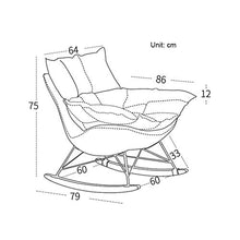 IIPOSAQQ Single Rocking Chair Smooth Rocking Motion Detachable Cushion Winter and Dual-use Sofa Recliner High Back Leisure Terrace Recliner