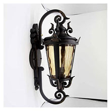 ALDEPO Wall Lamp 1-Light Outdoor Exterior Wall Down Lantern Corridor Sconce Traditional Porch Patio Lighting Fixture with One E27 Base, Water-Proof, Cast Aluminum Housing, Glass Panels (Color : XL)