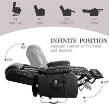 HTERWQEA Ual Motor Power Lift Recliner with Heat and Massage, Black