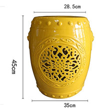 Garden Stool, Decorative Garden Stool, Portable Side Table, Outdoor Hollow Ceramic Drum Stool, Family Stool, Suitable for Terrace, Deck, Backyard (Color : Blue)(Blue)