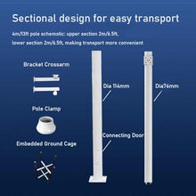 Onwowsun Outdoor Surveillance Camera Pole Detachable with Waterproof Box, Street Light Pole Accessory for Backyard Porch Patio Walkway(with B Bracket,6m/19.6ft)