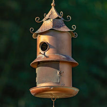 4 Assorted Hanging Birdhouse Feeder Chimes in Antique Copper The Homestead Collection (Set of All 4 (1 of Each))