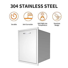 Propane Drawer Built-in Single Trash Drawer Pull-Out Tray Stainless Steel Trash Drawer Storage Trash Bins Or Propane Tank for BBQ Island Grill Station,20" W X 27" H X 24" D
