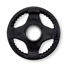 Body-Solid Quad Grip Design Rubber Plate Olympic Weight Plates 255lbs Set Black