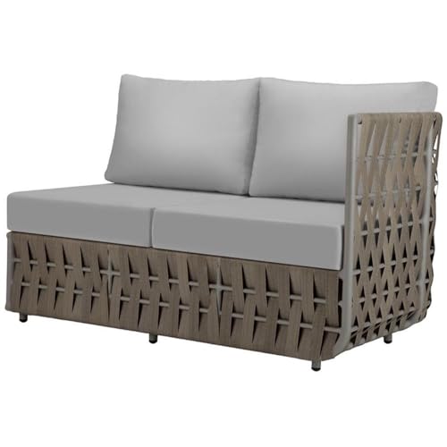 Source Furniture Scorpio Aluminum Frame Right Arm Loveseat Gray
