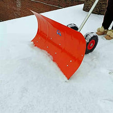 Snow Shovel Heavy Duty Rolling Snow Shovel with Adjustable Height Handle|Snow Pusher Used for Clear Snow On The Road Snow Pusher