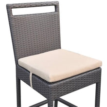 Armen Living Tropez Patio Wicker Bar Set Black