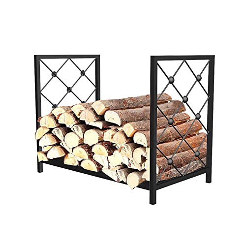 WXPWAMZ Large Firewood Rack Indoor Heavy Duty Fireplace Firewood Holder Storage 23.6" L X 13.8" W X 18.9" H For Living Room Easy Assembly,