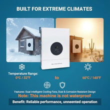 48V 5000W Split Phase Hybrid Solar Inverter to 220V with MPPT Max 6400W PV Input Low Frequency Pure Sine Wave All-in-One Power Charger for Remote Cabin Living(Single Phase)