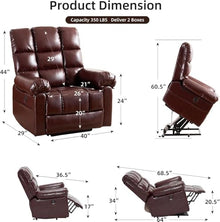 KTYUERGHK Oversized Faux Leather Power Lift Recliner with Massage Heat