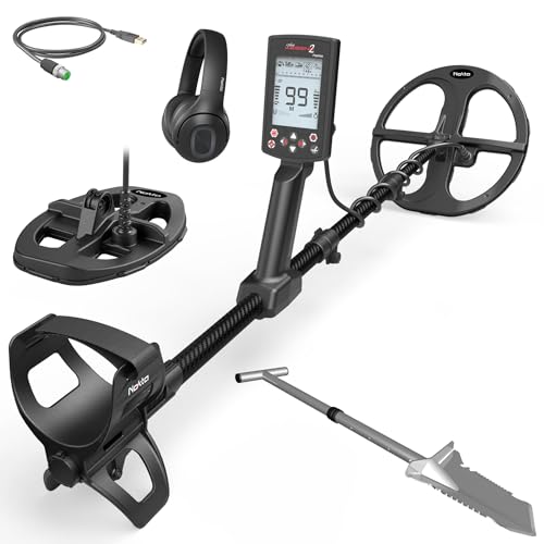Nokta The Legend 2 Simultaneous Multi Frequency Metal Detector, Waterproof Detector for Adults with Wireless Headphones and 2 Search Coils, Premium Shovel