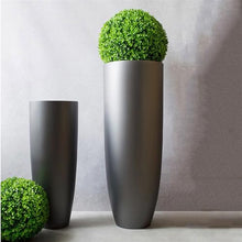 DCYEQRQ Flower Pots Fiberglass Round Silver Gray Floor Vase Simple Modern Home Soft Decorations Flower Arrangement Plant Containers