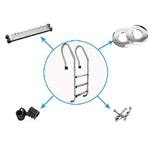 Etsuosy Stainless Steel Pool Ladder, 3-Step Anti-Slip Pedals, Silver, 65 x 158 cm, Corrosion Resistant