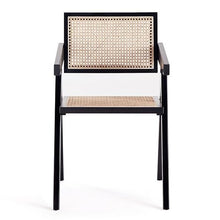 Manhattan Comfort Hamlet Rattan Wicker Cane Side Dining Chair Set of 2 Black/Natural