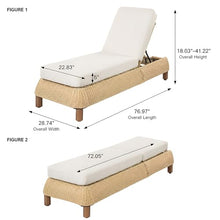 Christopher Knight Home Truta Set of 2 Rattan Chaise Lounge Chair Outdoor with Acacia Wood Legs, Adjustable Backrest Sun Lounger Recliner, Patio Chaise Lounge with Thick Cushion, Beige+Natural