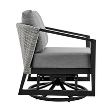 Armen Living Palma Aluminum Outdoor Swivel Lounge Chair Gray