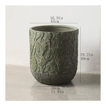 WOAITIANTIAN Flower Pots Garden Large Calibre Round Flower Pot with Cactus Pattern Concrete Planter