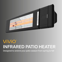 Stelpro Vivio Infrared Patio Heater, Outdoor & Indoor Use, IP65 Water-Resistant, Remote Control, Carbon Filament Lamp, Durable Aluminum Build, Black Finish (3000W)