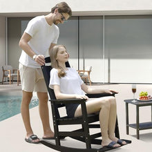 LOUNZY Outdoor Rocking Chair Set of 6 HDPE Patio Porch Rockers Black