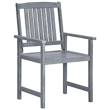 VGLQNRPT 6 Pcs Patio Chairs Set with Cushions, Solid Acacia Wood Outdoor Seating for Garden, Backyard, Deck, Gray Wash Finish