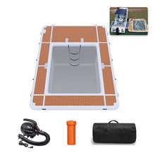 AIRMAT FACTORY Inflatable Floating Dock Swim Air Dock Platform 13x10FT As Picture