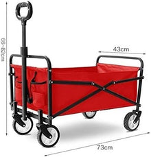PUCNHZYNW Trolley Cart Folding Portable Garden Trolley Cart with 4 Wheels Heavy Duty Wagon Shopping Cart for Outdoor Camping Beach Camping Cart Garden Wagon