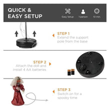 ASDJKL Holiday Decoration Creepy Doll Halloween Decoration, Haunted Holly Sound Activated Holiday Prop w/Light-Up LED Eyes, Pre-Recorded Phrases Halloween Decorations