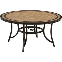 Hanover Fontana 7-Piece Outdoor Patio Dining Set with 6 Sling Chairs and Round Table Tan/Bronze