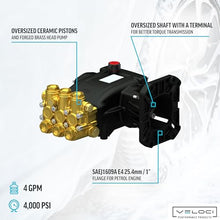 Veloci Performance Pressure Washer Pump with Flange, 4000 PSI, 4 GPM