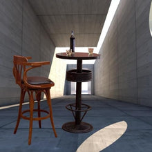 Retro Industrial 3-Piece Bar Table and Stools Set, Round Pub Table with Storage Basket + 2 Swivel Wood Bar Stools, Vintage Bistro Table Set for Home Bar, Kitchen, Patio, Cafe(One table two chairs)