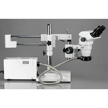 AmScope Professional Binocular Stereo Zoom Microscope with Fiber-Optic Ring Light Clear