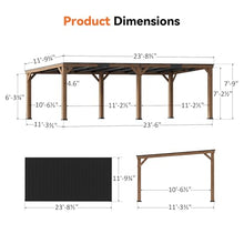 Modern Shade Wood Grill Gazebo 12' x 24' with Sloped Galvanized Steel Roof