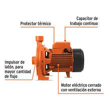 Truper Electric Centrifugal Water Pump 1 HP - Domestic, Brass, 116 L/min Flow, 36m Height, 11.9kg
