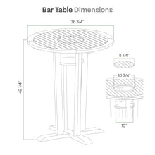 Cambridge Casual Arie Solid Teak Wood Outdoor Bar Dining Table with Removable Lid – Rectangular High Top Patio Table for Balcony, Garden, or Deck – Weather-Resistant Premium Hardwood Furniture