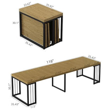 NTYUNRR 23.6" - 118" Extendable Dining Room Table, Modern Extra Long Folding Dining Tables for 2-10 People, Outdoor Patio Furniture Set, Adjustable Kitchen Dinner Table, Wild Oak