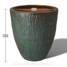 Emissary Home and Garden 26in. L x 29.5in. H Teal Stoneware Round Planter with High-fire Treatment (Set of 1)