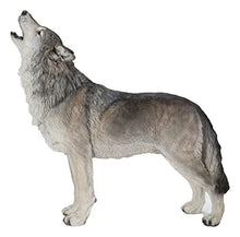 Standing Howling Grey Wolf Statue
