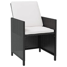 AJSEOYBS Outdoor Patio Set,Outdoor Garden Furniture,11 Piece Patio Dining Set Poly Rattan and Acacia Wood Black,for Deck, Patio, Garden, Poolside, Backyard