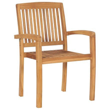 Kaorsrow 8 Piece Stacking Teak Patio Chairs with Cushions Set