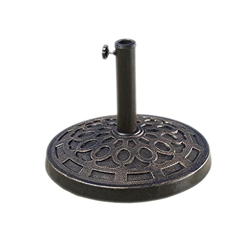 SDdPulse Outdoor Parasol Base,Round Thickened Resin Plastic Umbrella Base,Injection Hooded Heavy Duty Middle Column Umbrella Holder (Black 8kg)