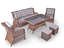 Angora Elegance Rattan Outdoor Furniture Set Brown