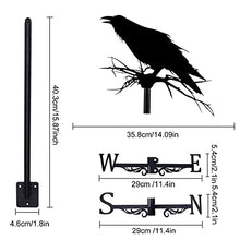 Weather Vane Metal Creative Crow on The Branch Sculptures Weathervane Outdoor Gardens Weathervane Iron Art Weather Vane Coating Houses Patio Lawns Retro Style Decor (Style 5) (Style 1)