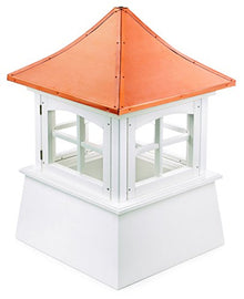 Good Directions Windsor Vinyl Cupola with Copper Roof 22" x 32" White