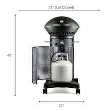 Fuego F21C-H Element Hinged Propane Gas Grill, Dark Gray